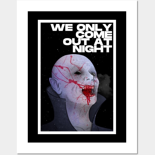 WE ONLY COME OUT AT NIGHT Wall Art by Justanos